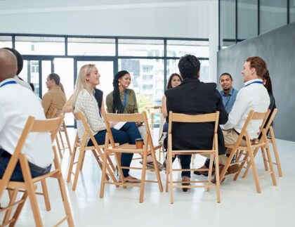 Team having difficult conversation